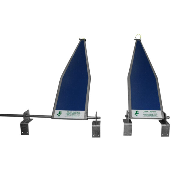 52" Adjustable Frog Hooks with Dock Mounting Brackets and Connect Bars - Blue